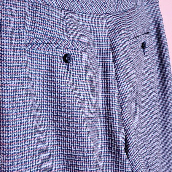 Pendleton Plaid Houndstooth Blue Wool Pants - Picture 15 of 16